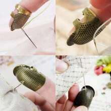 2 Piezas/set Protectores De Dedos De Colores Para La Aguja De Coser Con Banda De Metal Ajustable, Aptos Para Proteger Las Yemas De Los Dedos Mientras Se Cose, Previniendo Que La Aguja Te Pinche. El Tamaño Pequeño (s) Es Para Dedos Con Un Diámetro De 1,3-1,5 Cm, El Tamaño Mediano (m) Es Para Dedos Con Un Diámetro De 1,5-1,8 Cm.