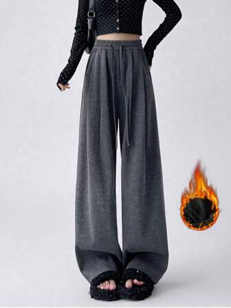 Ladies' Sports And Leisure Outdoor Autumn And Winter Snow Fashion Loose Plush Thick Pants Wide Leg Pants Youth Warm And Fashionable Suitable For Wearing At -15-10 ℃