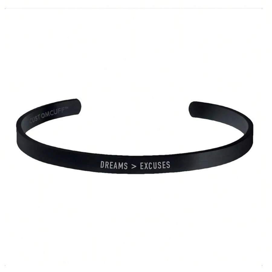 "DREAMS OVER EXCUSES" CUFF - 黑色 - 查看 1
