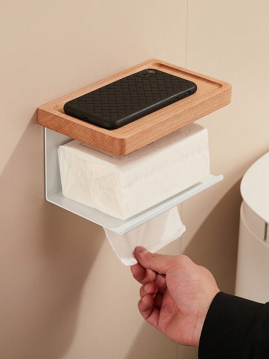 Tissue Box Holder Bathroom Toilet Paper Roll Dispenser Wall Mounted