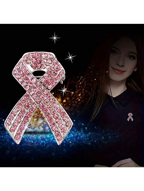 Pink Ribbon Breast Cancer Awareness Lapel Pin, Faith, Power, Hope Butterfly Design, Rhinestone Pink Ribbon Hope Brooch Best Gifts Birthday Graduation