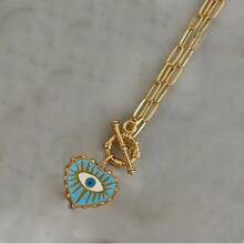 Novo colar pingente fashion Boho Joias 2024 Hamsa Sorte Olho Mau Azul Colar de Pedra Natural para Mulheres com frete por entrega