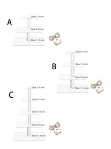 1 套多层亚克力甜点架，简约现代透明方形和圆形蛋糕展示架，适合派对、生日、婚礼 - 無色 - 查看 2