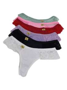 Kit 5 Eloise Panties Sexy Thong Lace Passion Side - 無色 - 查看 8