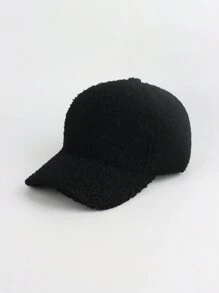 1pc Women's Autumn/Winter Fuzzy Textured Baseball Cap, Adjustable Holiday Style Outdoor Casual Sports Hat, Suitable For Cycling, Sightseeing, Travel, Street, Party