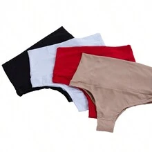 Kit 4 High Waist Panties With Low Pressure Thong - Nhiều màu - Xem 5