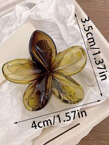 6 件优雅简约花卉发夹，女士别致爪形发饰 - 6 Colors - 查看 7