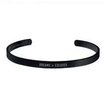 "DREAMS OVER EXCUSES" CUFF - 黑色 - 查看 4