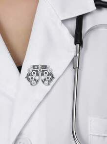 1pc Ophthalmology Enamel Pins Brooch Medical Phoropter Lapel Lanyard Coat Bag Badge Gifts For Doctor Optometrist Student