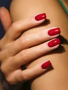 24款经典法式人造假指甲，纯色款短方形假指甲，可爱漂亮，表面光滑亮泽，非常漂亮，适合作为指甲产品的节日礼物 - 彩色 - 查看 1