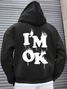 Men's Heavyweight Hoodie, Black IM OK - 黑色 - 查看 1