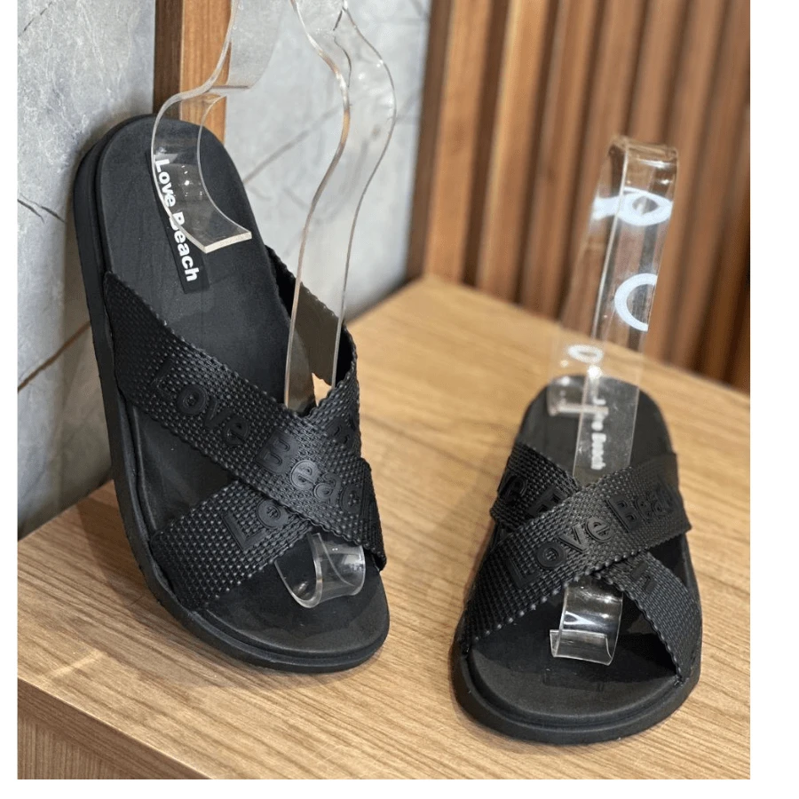 LOVE BEACH Papete Sandal, Lightweight, Comfortable For Your Day To Day, Comfortable Sole, Orthopedic, Immediate Shipping. - 黑色 - 查看 1