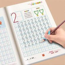 1pc 3-8 Years Old Kids Kindergarten Preschool Pencil Tracing Workbook, Digit Practice Copybook (Cover Design Random) - Multicolor - View 5