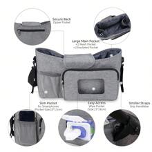 Baby Stroller Bag, Shoulder Diaper Bag, Maternity And Baby Travel Outdoor Stroller Organizer