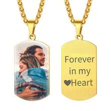 Customized Photo Pendant Necklace, 18K Gold Plated Stainless Steel Chain, Women's Colorful Pendant, Elegant & Minimalist Design, Suitable For Christmas/Birthday/Mother's Day/Thanksgiving