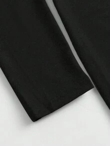 孕妇休闲纯色修身长裙，优雅适合秋冬季节，黑色春季款 - 黑色 - 查看 4