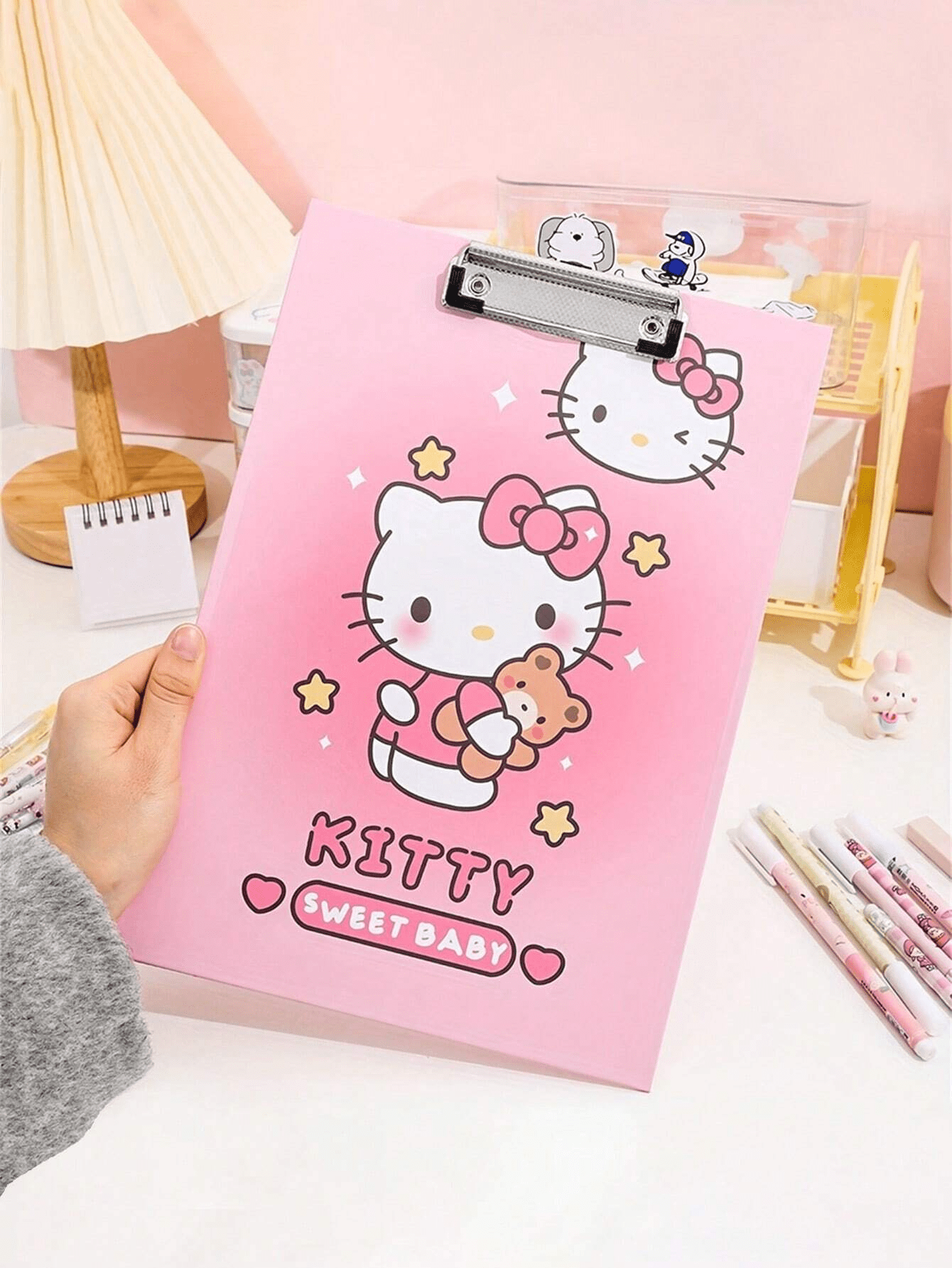 1Pc A4 Cartoon Pom Pom Purin Anime Character Note Clipboard Kitty Cat