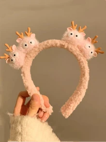 1 Stück Plüsch Bär Haarreif für Frauen, süßer Panda Stil Waschgesicht Stirnband, vielseitiges flauschiges Haarzubehör, Haarband, Haarreif Stirnbänder Kopfzubehör - Verschiedenfarbig - Übersicht 4