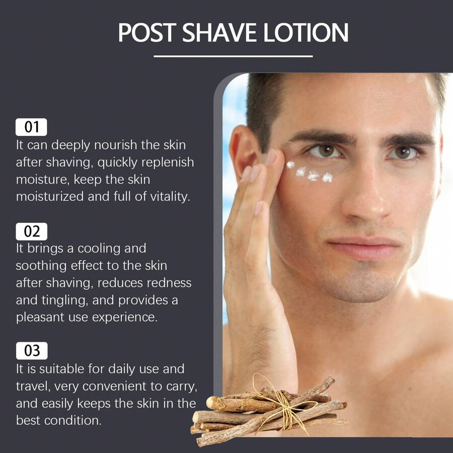 100g Men's After Shave Care Lotion, Skin Soothing And Moisturizing