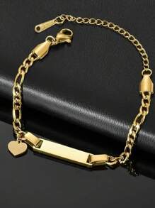 1 pièce Bracelet en acier de titane avec pendentif papillon personnalisé gravé en or et argent - élégant et charmant, convient pour un port quotidien ou en cadeau pour la Saint-Valentin, l'anniversaire, l'anniversaire de mariage