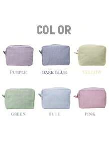 Custom Shadow Monogram Cosmetic Bag, Shadow Monogram Embroidered Makeup Bag, Personalized Bridesmaid Makeup Bag, Seersucker Cosmetic Bag For Girl, Large Capacity Cosmetic Bag, Bridesmaid Bridal Gifts, Makeup Organizer, Monogrammed Toiletry Bag, Embroidered Make Up Bag, Bridesmaid Makeup Bag, Bridesmaid Gift, Women Gifts, Personalized Gifts, Preppy Vibes - Multicolor - View 8