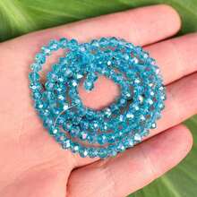 Hạt pha lê nhân tạo AB màu xanh hồ 4/6/8/10mm, tự làm cho vòng tay, hoa tai, vòng cổ, đồ dùng làm đồ trang sức - hồ xanh ab - Xem 18