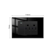 Switches + 2 Sockets C/P Michelle BLACK - Black - View 2