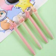6pcs, Cute Bunny For Girls Carrot Bow Style Retractable Ballpoint Pen Gel Pen For Girl, Teens Adults At Home Classroom Office Writing Writing Writing Special Writing Supplies, Cute Stationery, Water-Based Pen, Stationery, Writing Pen, Christmas Holiday Stationery Gift Gift Set,Back To School - Multicolor - View 6