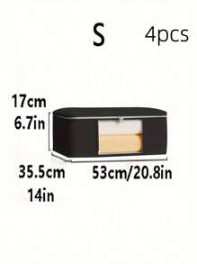 Bolsa de almacenamiento de gran capacidad, 1/4 piezas, plegable, con costura, a prueba de polvo, con asa, bolsa de almacenamiento de gran capacidad minimalista, bolsa de armario portátil con cremallera para ropa y ropa de cama, caja de almacenamiento a prueba de polvo para ropa y decoración de miscelánea, decoración de festival, decoración de habitación, decoración del hogar, decoración de dormitorio, organizador, almacenamiento del hogar, camiseta blanca de mujer, pantalones negros de mujer, ropa de invierno para dama, vestido