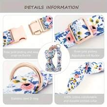 Elegante floral Conjunto de 4 piezas de collar para mascotas - Pajarita y adornos florales - Ajustable y cómodo para mascotas con estilo