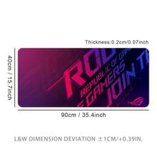 Alfombrilla de ratón grande para juegos de la República de los Gamers (ROG) de ASUS con bordes cosidos con precisión y base de goma antideslizante, alfombrilla de escritorio de ordenador gruesa, alfombrilla de teclado, perfecta para regalos del Día de la Independencia, Halloween, Acción de Gracias y Navidad, vuelta al colegio, alfombrilla de ratón para juegos