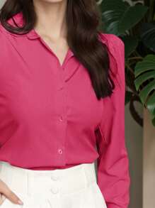 Women's Shirt - 玫瑰紅 - 查看 2