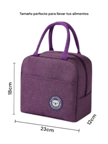 Thermal Lunch Bag Portable Food Bag Multi-Color 1 Piece - Purple - View 3