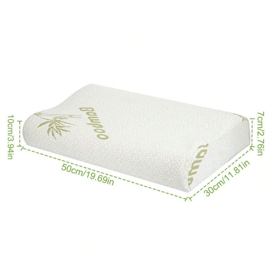 Bamboo Memory Foam Sleep Pillow Contoured Cervical Orthopedic Pillow