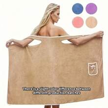 1 Stück ultra-weicher Korallen-Fleece Damen-Bademantel mit Schleifentasche - Dickes, saugfähiges Handtuch-Wickeltuch für luxuriöse Spa-Erfahrung Zuhause, Sommerhochzeit, Badezimmer-Dekoration, Schulanfang