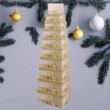 10-Piece Style Gift Packaging Box Storage Box Santa Claus Elk Snowflake Bell Hat Socks Gift Box