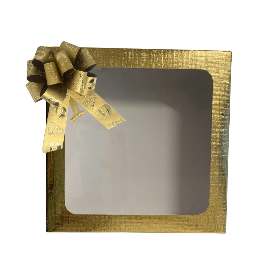 Kit 10 Unidades Caixa Visor Natal + Laço Natal