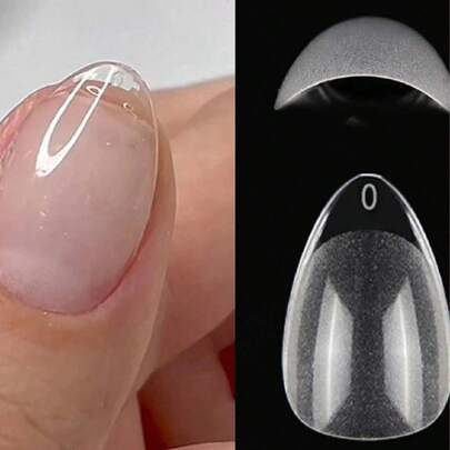 240pcs Short Almond Shaped, Semi-Matte Press-On Nails, Great For DIY Home Manicure Or Gifting - Essential For Women Nail Supplies