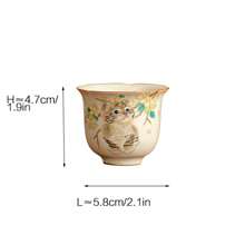 1 pieza Taza de té de cerámica de gatito al horno Ru, taza de porcelana Ru agrietada al azar, taza de propietario, juego de té de estilo chino kung fu, taza de té pequeña, decoración del hogar