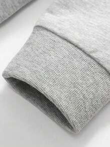 Young Boy Casual Letter Print Crew Neck Sweatshirt