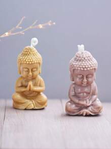 1pc Buddha Meditation Mold, Home Decor DIY Fragrance Stone, Plaster Buddha Statue, Candle Silicone Mold