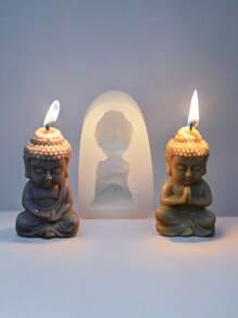 1pc Buddha Meditation Mold, Home Decor DIY Fragrance Stone, Plaster Buddha Statue, Candle Silicone Mold