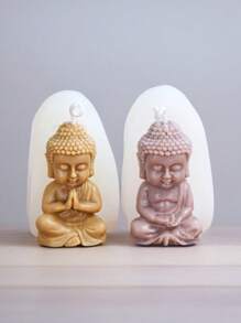 1pc Buddha Meditation Mold, Home Decor DIY Fragrance Stone, Plaster Buddha Statue, Candle Silicone Mold