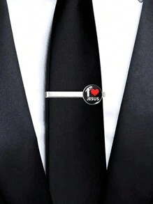 suteyi 1 件 I Love Jesus 领带夹，男士配饰礼物