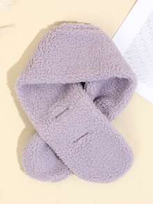 1pc Kids Floral Fleece Neck Warmer, Outdoor Cold-Proof Scarf For Winter