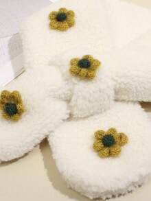 1pc Kids Floral Fleece Neck Warmer, Outdoor Cold-Proof Scarf For Winter