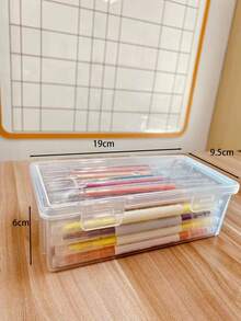 4 个透明塑料收纳盒，休闲日常用品收纳用品 - 無色 - 查看 15