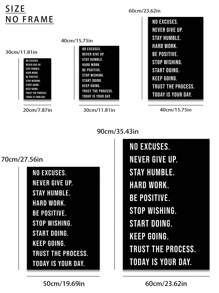 1 Stück, optionaler Rahmen, inspirierendes, motivierendes Wandkunstplakat - positive Zitate für Büro, Fitnessstudio, Dekor für Zuhause - Aufmunterungsgeschenke - positive Sprüche für Wanddekoration - Unternehmer Wandkunstbild