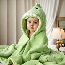 1-częściowy szlafrok z kapturem dla niemowląt i małych dzieci, 3D, z kreskówkowym motywem zwierząt, 1-6 lat, z poliestru, bardzo chłonny i miękki, niezbędny w łazience dla niemowląt