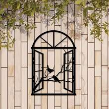 1 bức tranh tường chim kim loại trang trí – Tượng sắt cho vườn ngoài trời, hiên nhà, ban công và phòng khách - màu đen - Xem 11